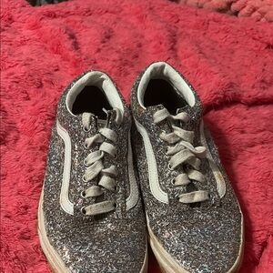 Vans Silver Sparkly Sneakers Low-Top Casual